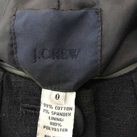 J Crew Navy Blue Pleated Cotton Blazer Jacket Short Sleeves - Picture 3 of 5